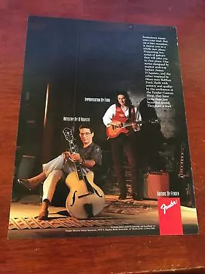 1994 VINTAGE 8X11 PRINT Ad Fender GUITAR Custom Shop James D'Aquisto&Robben Ford • $8.96