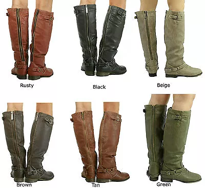 $24.99 • Buy New Women's Breckelle's Outlaw 11 Buckle Knee High Riding Boots Size 5.5-11