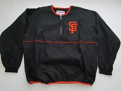 Mens XL San Francisco Giants Majestic Authentic Team Warm Up Zip Pullover Jacket • $45