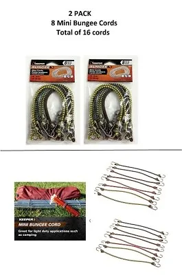 Keeper - 10  Mini Bungee Cords In Assorted Colors 2 Pack Of 8 • $9.99