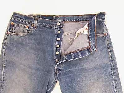 Vintage Levis 501 Jeans Men's 42x32 Blue Button Fly Denim Pants Classic Original • $24.99