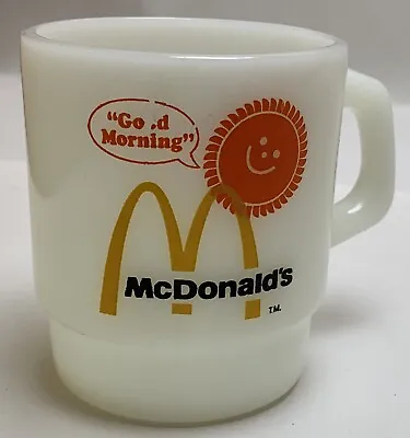 Vtg Anchor Hocking Oven Proof Fire King McDonald's Good Morning Coffee Cup Mug • $15