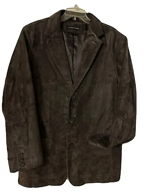 Structure Mens 100% Suede Leather Brown Sports Jacket Sz L  • $49.99