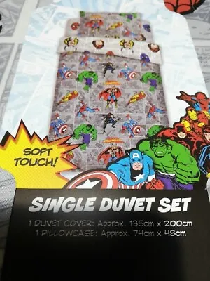Marvel Comics Single Duvet Cover Bedding Set 100% Cotton Soft Touch  • £19.99