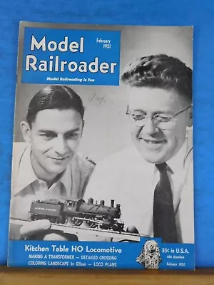 Model Railroader Magazine 1951 February Kitche Table HO Locomotive Detailed Cros • $5