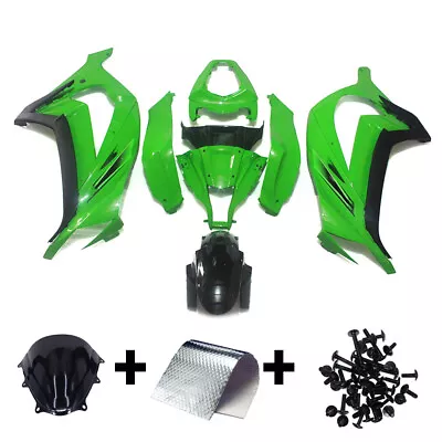 Green Black Fairings For 2011-2015 Kawasaki Ninja ZX10R Injection Bodywork Kit • $449.95