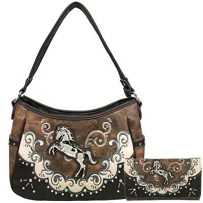 Justin West Mustang Horse Handbag Purse For Girls Women Concealed Carry • $49.99