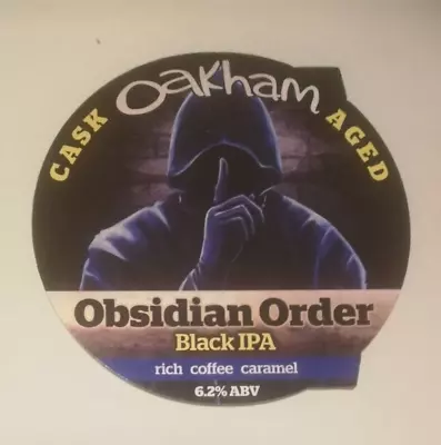 £1.50 • Buy Beer Pump Clip Badge Front OAKHAM Brewery OBSIDIAN ORDER Cask Real Ale
