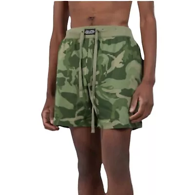 Polo Ralph Lauren Pony Drawstring Shorts Men's Size L Camo Army Olive Green NEW • $30.40