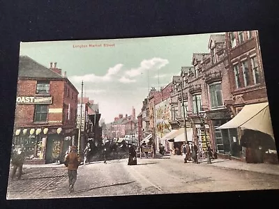 Old Staffordshire Picture Postcard  Longton Market St. .Garside Sheffield Advert • £7.95