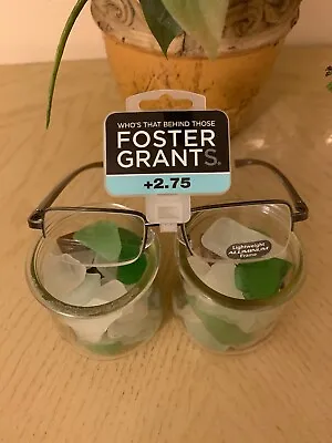 Foster Grant +2.75 GUN Half Rims MenLightweight Aluminum Frame Reading Glasses • $9.99