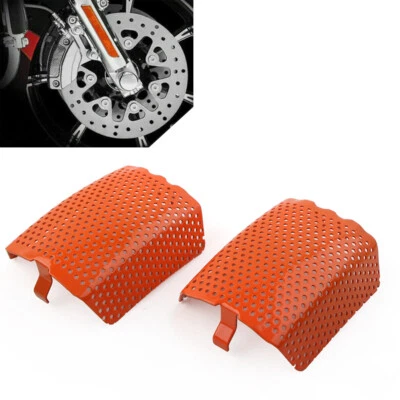 $26.74 • Buy 2Pcs For Harley V-Rod & Touring 2006-2019 Front Caliper Screen Inserts Orange US