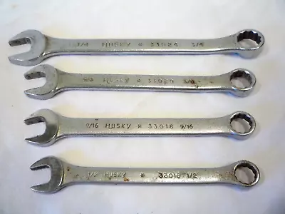 Set Of 4 Vintage HUSKY Tools Combination Wrenches 1/2 To 3/4 ~ USA Made Quality • $9.96