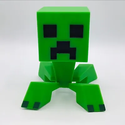 MINECRAFT Creeper 6  Tall Green Figure Notch 4 Legs Cake Topper Toy Swivel Head • $12.95