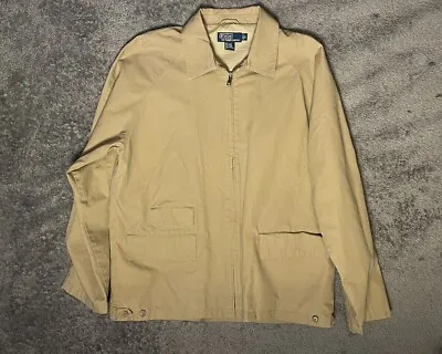 Ralph Lauren Khaki Twill Utility Chore Field Jacket Men's Size MEDIUM Polo Shirt • $35