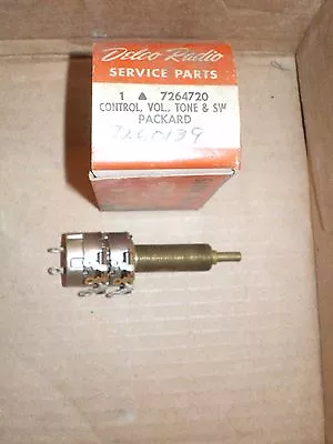 Nos 1951-52 Packard Volume On/off Tone Radio Control Switch 7264720 Gm Delco • $25