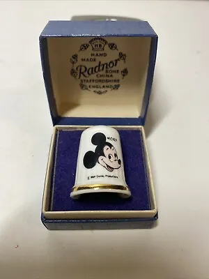 Vintage Mickey Mouse Thimble Disney Radnor Bone China Hand Made • $10