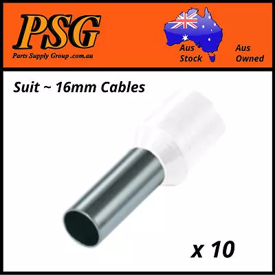 Cable Ferrules 16mm2 X 10 Pack Bootlace Pin Crimps Wire Sleeves • $8