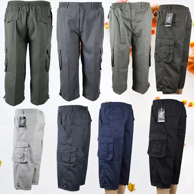 Men's Workwear Casual 3 Quarter Cargo Pant | Work Pant Short Pant Trouser • $21.99