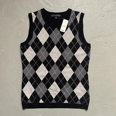 Brooks Brothers 346 Argyle Merino Wool Dress Sweater Vest Mens S NWT $99.50 • $67.99