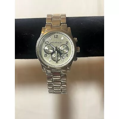 Michael Kors Runway Chronograph Quartz Silver Dial Ladies Watch MK7325 • $50