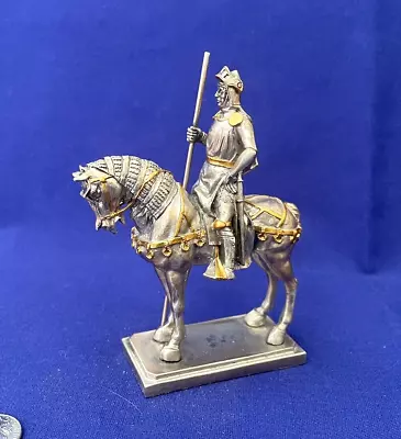 Miniature  Metal Figurine Of A Medieval Knight In Armor On Horseback • $32