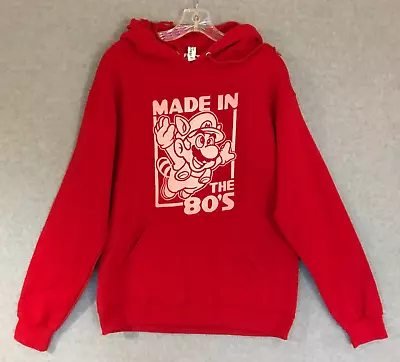 Super Mario Hoodie Mens Medium Red Made In The 80s Nintendo Licensed Video Games • $19.54