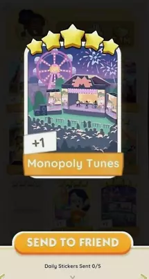 Monopoly Tunes Sticker | Monopoly Go 5 Star Stickers ⭐ ⭐ ⭐ ⭐ ⭐⚡ Fast Send⭐ • $6.89