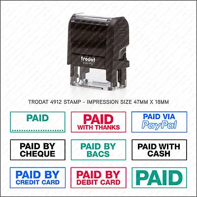 £12.50 • Buy Paid With / Refunded Rubber Stamp Accounts Business Shop Office - Trodat 4912