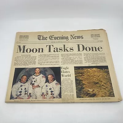 Vintage The Greenville News Newspaper Americans Walk On Moon July 21 1969 • $39.99