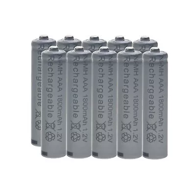 10x AAA 1800mAh 1.2V Ni-MH Rechargeable Battery 3A Grey Cell For MP3 RC Toys • $14.12