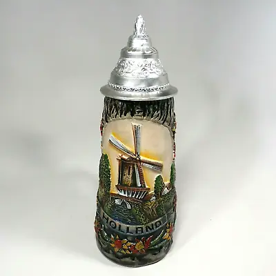 New NOS Handmade King 10  Lidded Ceramic LE Beer Stein Holland BASF Germany COA • $21.50