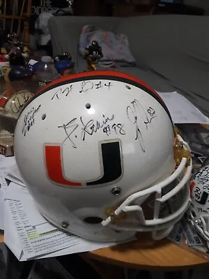 2005 Miami Hurricanes Game Used Signed Helmet Campbell Olsen Hester And 3 More • $425