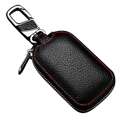 Genuine Leather Car Key Chain Bag Smart Key Holder Cover Remote Fob Case F • $10.98