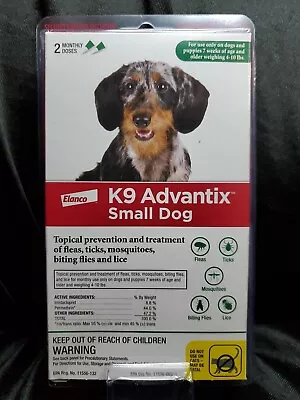 Dog Flea And Tick Killer - Elanco K9 Advantix - Small Dogs 4-10 LBS 2  Doses • $18.75