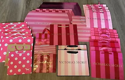 35 Victoria’s Secret PINK Vintage Paper Gift Present Shopping Bags Boxes Lot • $49.95