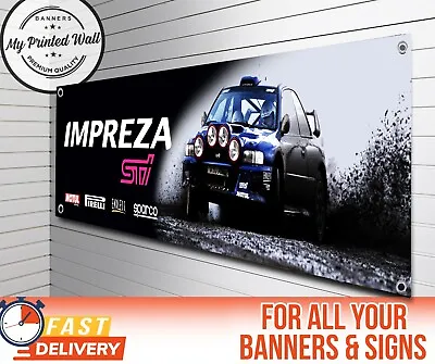 Subaru Impreza STi P1 Rally Car Banner For Workshop Garage Colin McRae • $20.54