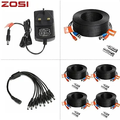 £6.99 • Buy ZOSI BNC DC Power Lead 30m 18m CCTV Camera DVR Video Extension Cable 2A 1A Plug