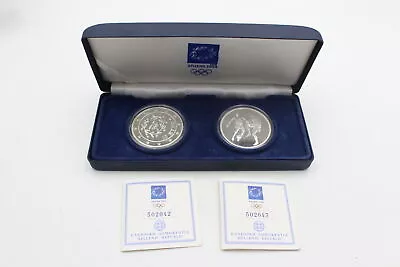 £6.50 • Buy 2004 Athens Olympics 2 .925 SILVER PROOF 10 EURO €10 COIN SET W/ Box, COA (68g)