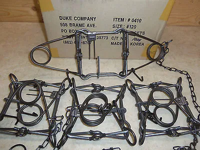 4  Duke 120  Double Spring Body Grip Traps Trapping Marten Muskrat  Mink  0410 • $43.95