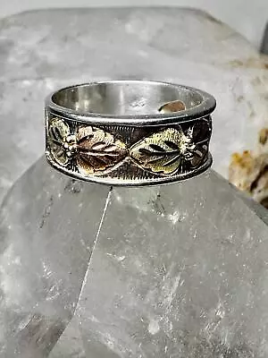 Black Hills Gold Ring Size 13.75 Wedding Band Leaves Sterling Silver Women Men • $188