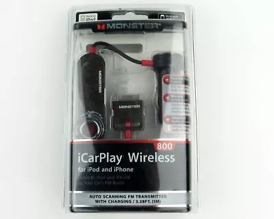 Monster ICarPlay Wireless 800  IPod Iphone Radio Transmiter Charger NEW SEALED • $10.50