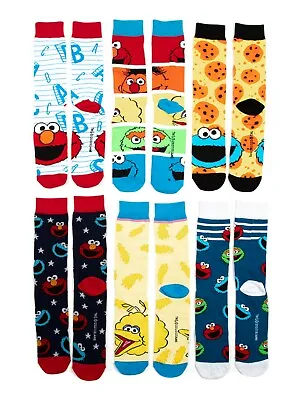 Mens BioWorld Sesame Street 50 Years & Counting Crew Socks 6-Pair Pack Size 8-12 • $20