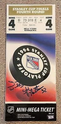 1994 Stanley Cup Finals Game 7 Mini-Mega Ticket Signed By Stephane Matteau Wells • $129.99