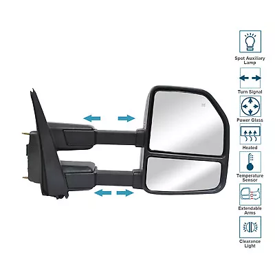 Towing Mirror For 2017-20 Ford F-250 F-350 Super Duty Right Side RH Power Heated • $137.58