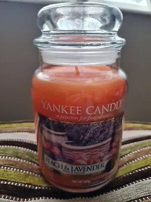 YANKEE CANDLE Peach & Lavendar Large Jar 2016 Pour 623g 22oz Brand New/Unlit HTF • £26