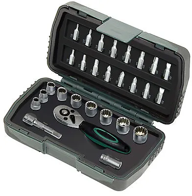 Mannesmann Socket Ratchet 1/4  6.3mm Bit Set 28pc. Multi - Lock Premium Tools  • £14.99