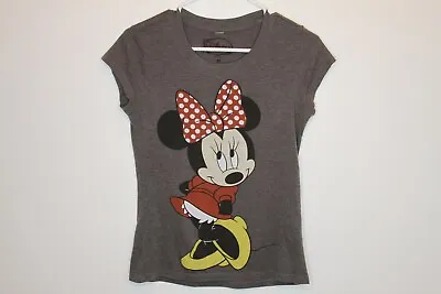 Disney Minnie Mouse Graphic Tee Classic Short Sleeve Shirt Gray Medium • $12.99