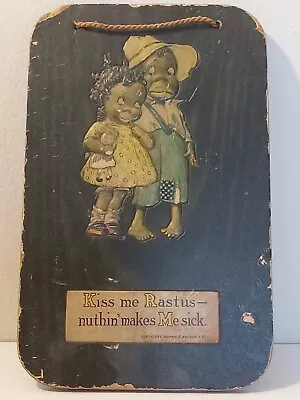 Rare Vintage Morris & Bendien Placquette Wall Plaque Boy & Girl • $12.99