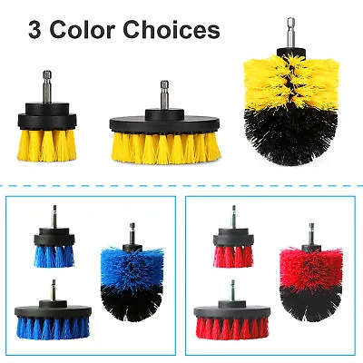 $9.99 • Buy 3pcs Cleaning Drill Brush Set Wall Tile Grout Auto Scrubber Floor Cleaner Combo